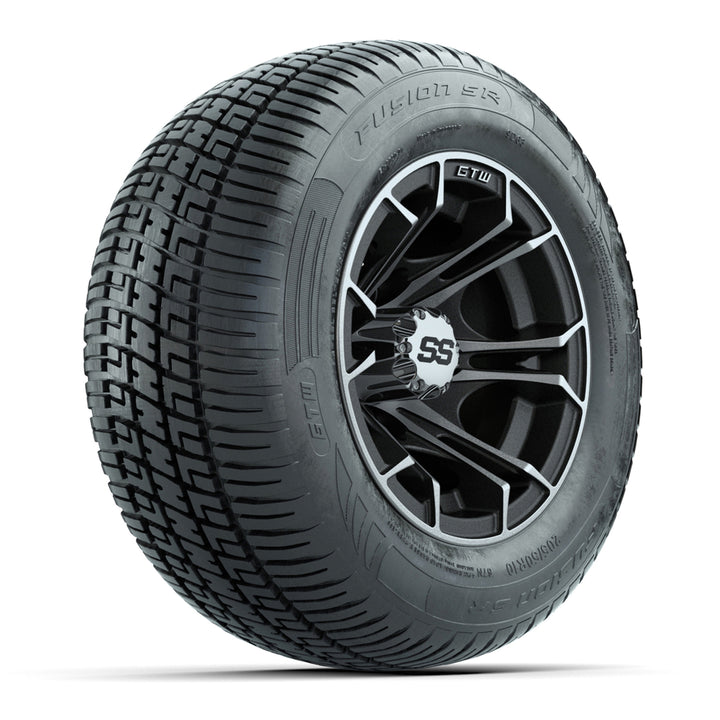 GTW 10″ Spyder Machined/Matte Gray Wheels & 205/50-10 Fusion S/R Tires – Set of 4