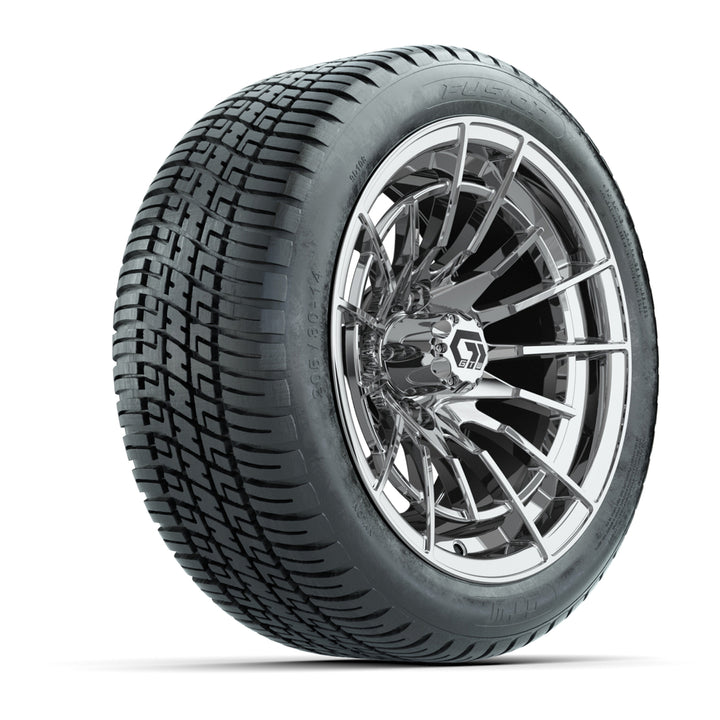 GTW 14″ Boost Chrome Wheels & 205/30-14 Fusion Tires – Set of 4