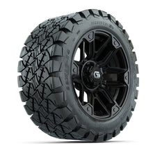 Load image into Gallery viewer, GTW 14″ Graffiti Gloss Black Wheels &amp; 22x10-14 Timberwolf Tires – Set of 4