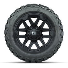Load image into Gallery viewer, GTW 14″ Graffiti Gloss Black Wheels &amp; 22x10-14 Timberwolf Tires – Set of 4 — additional view