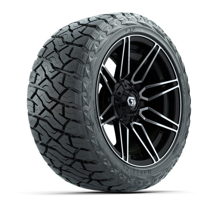 GTW 14″ Stealth Gloss Black/Machined Wheels & 23x10.00-R14 Maverick Tires – Set of 4