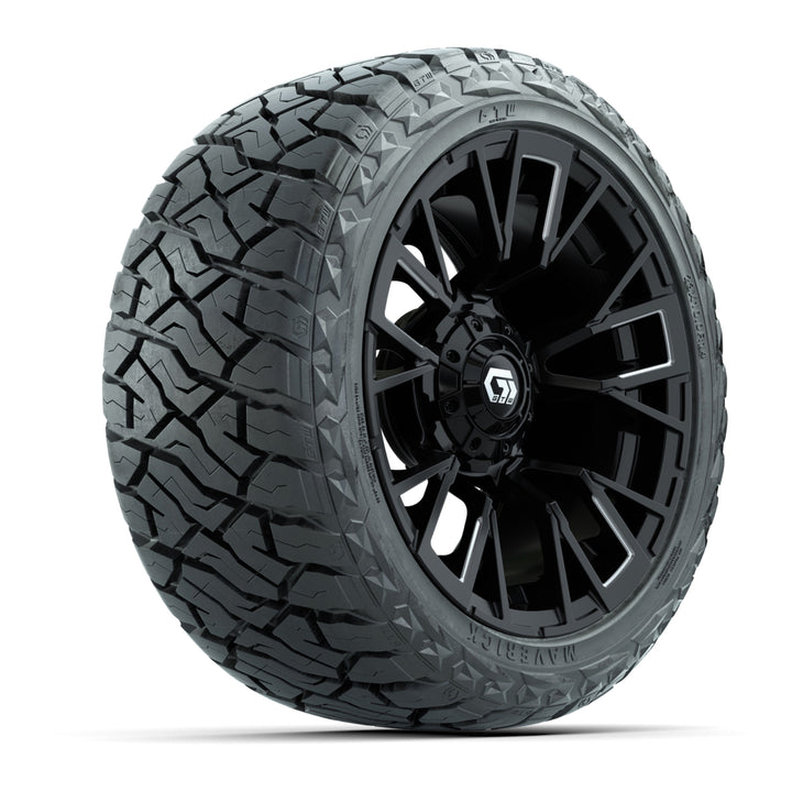 GTW 14″ Vandal Matte Black/Machined Wheels & 23x10.00-R14 Maverick Tires – Set of 4