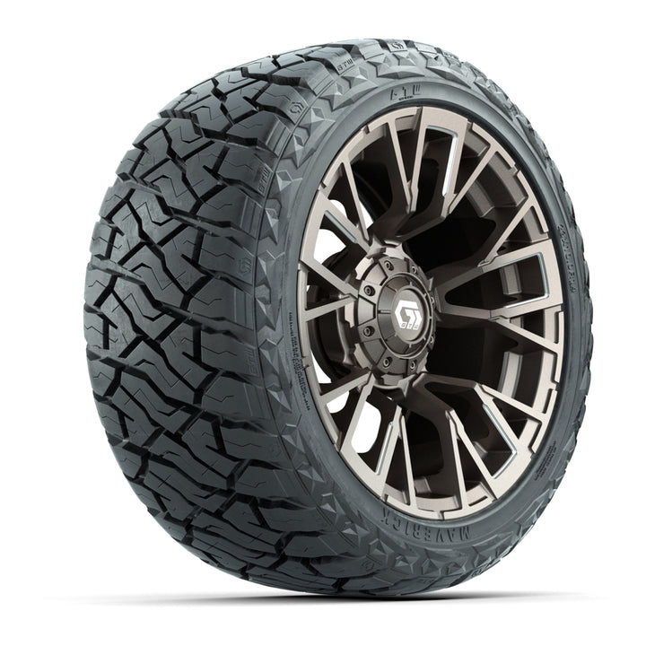 GTW 14″ Vandal Satin Bronze/Machined Wheels & 23x10.00-R14 Maverick Tires – Set of 4