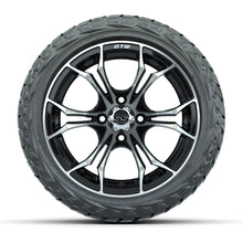 Load image into Gallery viewer, GTW 14″ Spyder Black/Machined Wheels &amp; 23x10.00-R14 Maverick Tires – Set of 4 — additional view