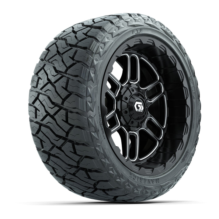 GTW 14″ Titan Black/Machined Wheels & 23x10.00-R14 Maverick Tires – Set of 4