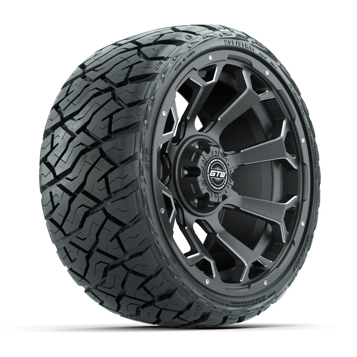 GTW 14″ Raven Matte Gray/Ball Milled Wheels & 205/35-R14 Maverick Tires – Set of 4