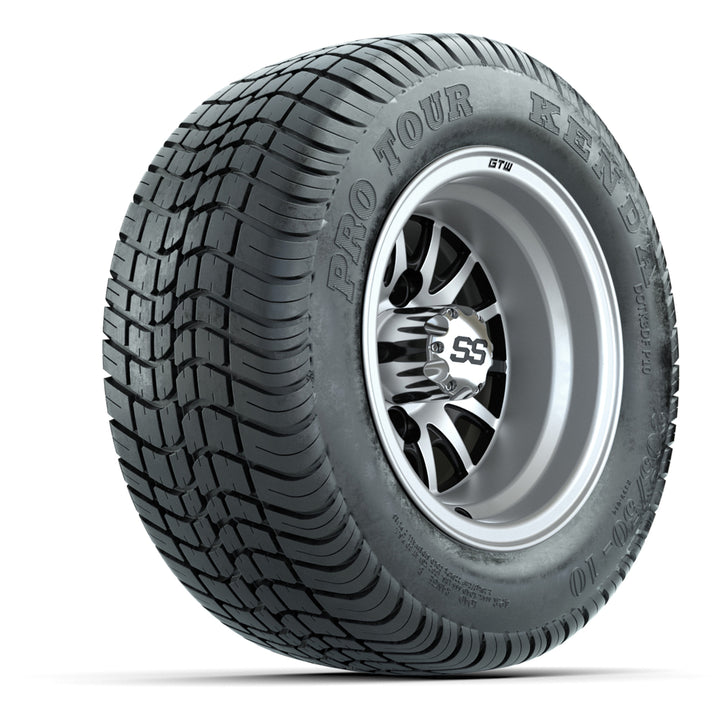 GTW 10″ Medusa Black/Machined Wheels & 205/50-10 Kenda Pro Tour Tires – Set of 4