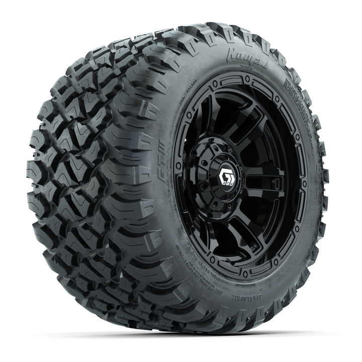 GTW 12″ Shogun Gloss Black Wheels & 22x11-R12 Nomad Tires – Set of 4