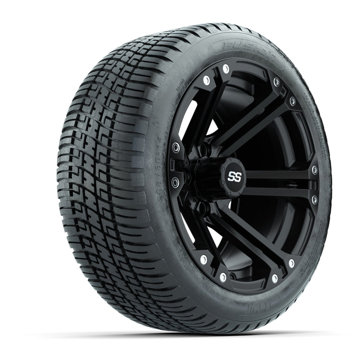 GTW 14″ Specter Matte Black Wheels & 205/30-14 Fusion Tires – Set of 4
