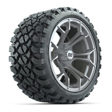 Load image into Gallery viewer, GTW 15″ Spyder Machined/Matte Silver Wheels &amp; 23x10-R15 Nomad Tires – Set of 4