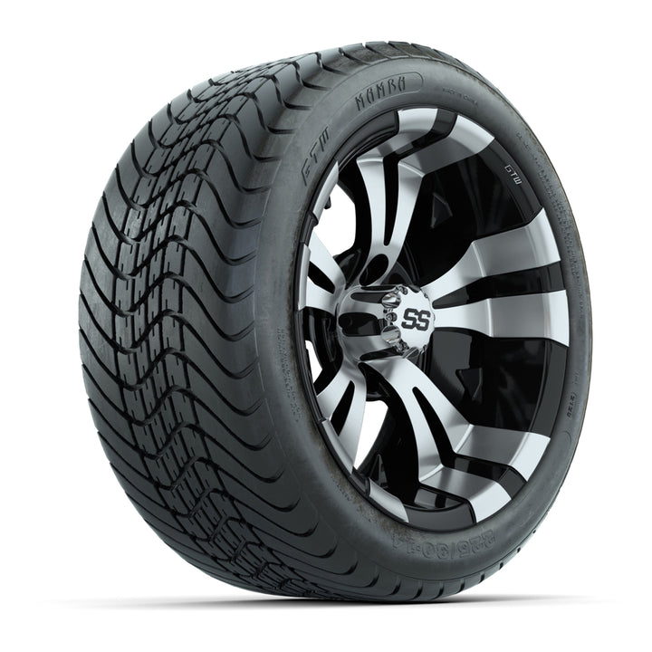 GTW 14″ Vampire Black/Machined Wheels & 225/30-14 Mamba Tires – Set of 4