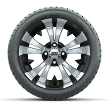 Load image into Gallery viewer, GTW 14″ Vampire Black/Machined Wheels &amp; 225/30-14 Mamba Tires – Set of 4 — additional view