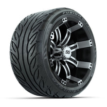 Load image into Gallery viewer, GTW 12″ Tempest Black/Machined Wheels &amp; 215/40-R12 Fusion GTR Tires – Set of 4