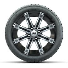 Load image into Gallery viewer, GTW 14″ Tempest Black/Machined Wheels &amp; 225/30-14 Mamba Tires – Set of 4 — additional view