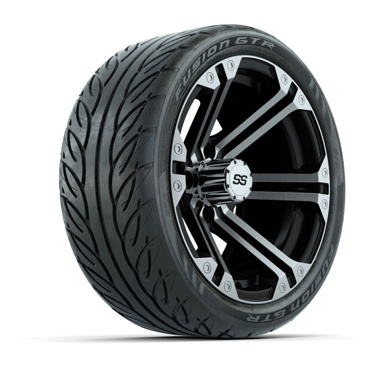 GTW 14″ Specter Black/Machined Wheels & 205/40-R14 Fusion GTR Tires – Set of 4