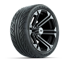 Load image into Gallery viewer, GTW 14″ Specter Black/Machined Wheels &amp; 205/40-R14 Fusion GTR Tires – Set of 4