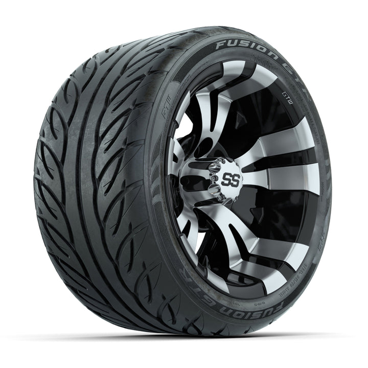 GTW 12″ Vampire Black/Machined Wheels & 215/40-R12 Fusion GTR Tires – Set of 4