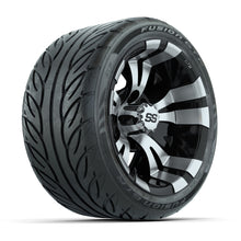 Load image into Gallery viewer, GTW 12″ Vampire Black/Machined Wheels &amp; 215/40-R12 Fusion GTR Tires – Set of 4