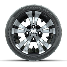 Load image into Gallery viewer, GTW 12″ Vampire Black/Machined Wheels &amp; 215/40-R12 Fusion GTR Tires – Set of 4 — additional view