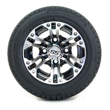 Load image into Gallery viewer, GTW 10″ Specter Black/Machined Wheels &amp; 205/50-10 Fusion Tires – Set of 4 — additional view