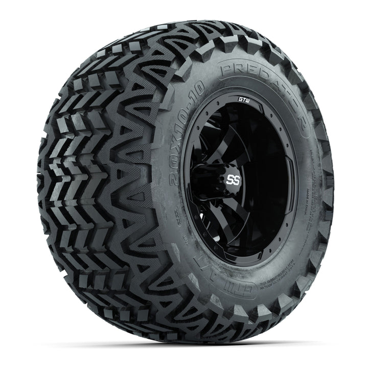 GTW 10″ Storm Trooper Black Wheels & 20″ Predator Tires – Set of 4