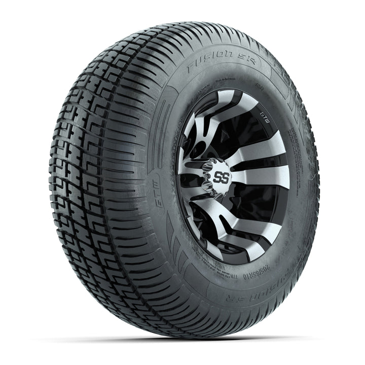GTW 10″ Vampire Machined/Black Wheels & 205/65-10 Fusion Tires – Set of 4