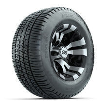 Load image into Gallery viewer, GTW 10″ Vampire Black/Machined Wheels &amp; 205/50-10 Fusion Tires – Set of 4