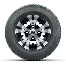 Load image into Gallery viewer, GTW 10″ Vampire Black/Machined Wheels &amp; 205/50-10 Fusion Tires – Set of 4 — additional view