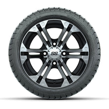Load image into Gallery viewer, GTW 12″ Specter Black/Machined Wheels &amp; 215/35-12 Mamba Tires – Set of 4 — additional view