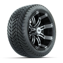 Load image into Gallery viewer, GTW 12″ Tempest Black/Machined Wheels &amp; 215/35-12 Mamba Tires – Set of 4