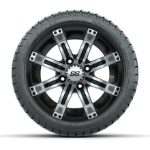 Load image into Gallery viewer, GTW 12″ Tempest Black/Machined Wheels &amp; 215/35-12 Mamba Tires – Set of 4 — additional view