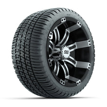 Load image into Gallery viewer, GTW 12″ Tempest Machined/Black Wheels &amp; 205/30-12 Fusion Tires – Set of 4