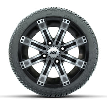 Load image into Gallery viewer, GTW 12″ Tempest Machined/Black Wheels &amp; 205/30-12 Fusion Tires – Set of 4 — additional view