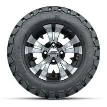 Load image into Gallery viewer, GTW 12″ Vampire Black/Machined Wheels &amp; 22″ Timberwolf Tires – Set of 4 — additional view