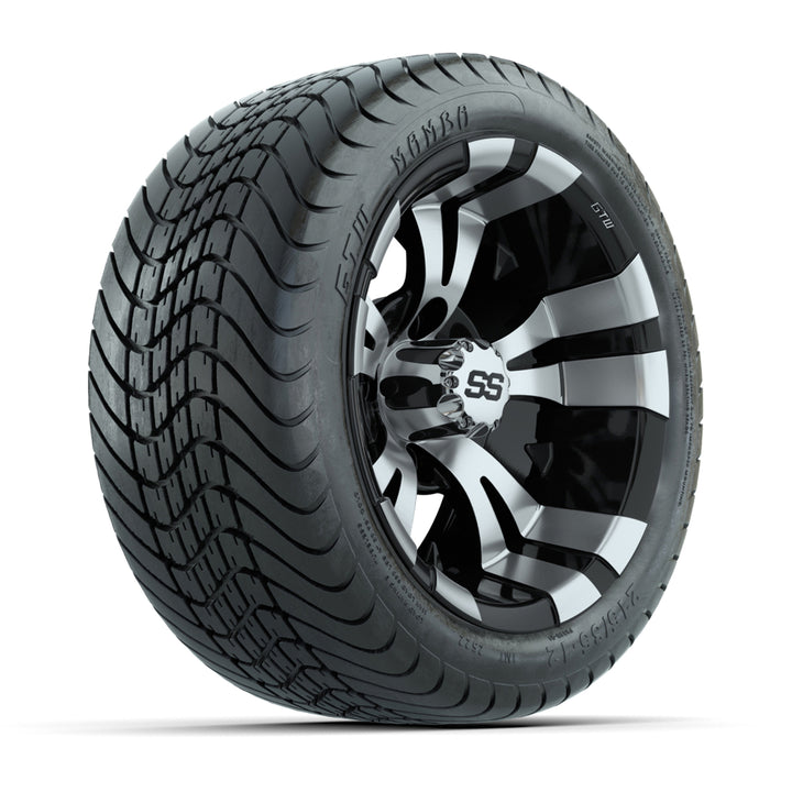 GTW 12″ Vampire Black/Machined Wheels & 215/35-12 Mamba Tires – Set of 4