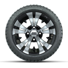 Load image into Gallery viewer, GTW 12″ Vampire Black/Machined Wheels &amp; 215/35-12 Mamba Tires – Set of 4 — additional view