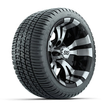Load image into Gallery viewer, GTW 12″ Vampire Black/Machined Wheels &amp; 205/30-12 Fusion Tires – Set of 4