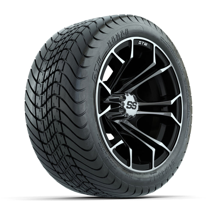 GTW 12″ Spyder Black/Machined Wheels & 215/35-12 Mamba Tires – Set of 4