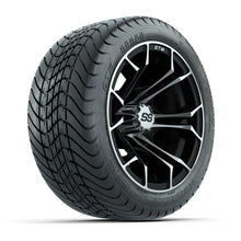 Load image into Gallery viewer, GTW 12″ Spyder Black/Machined Wheels &amp; 215/35-12 Mamba Tires – Set of 4