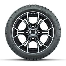 Load image into Gallery viewer, GTW 12″ Spyder Black/Machined Wheels &amp; 215/35-12 Mamba Tires – Set of 4 — additional view