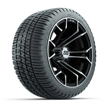 Load image into Gallery viewer, GTW 12″ Spyder Machined/Black Wheels &amp; 205/30-12 Fusion Tires – Set of 4