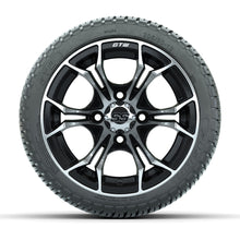 Load image into Gallery viewer, GTW 12″ Spyder Machined/Black Wheels &amp; 205/30-12 Fusion Tires – Set of 4 — additional view