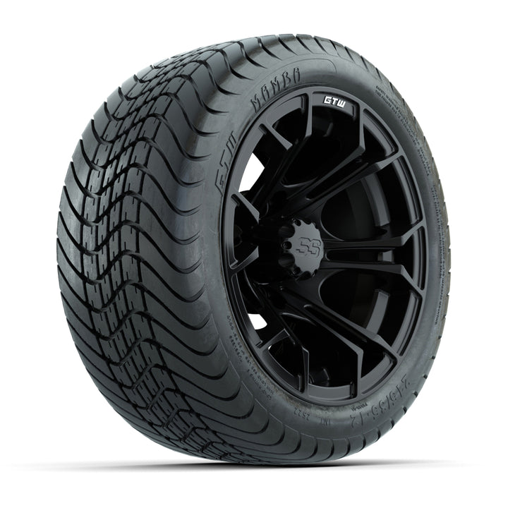 GTW 12″ Spyder Matte Black Wheels & 215/35-12 Mamba Tires – Set of 4