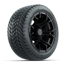 Load image into Gallery viewer, GTW 12″ Spyder Matte Black Wheels &amp; 215/35-12 Mamba Tires – Set of 4