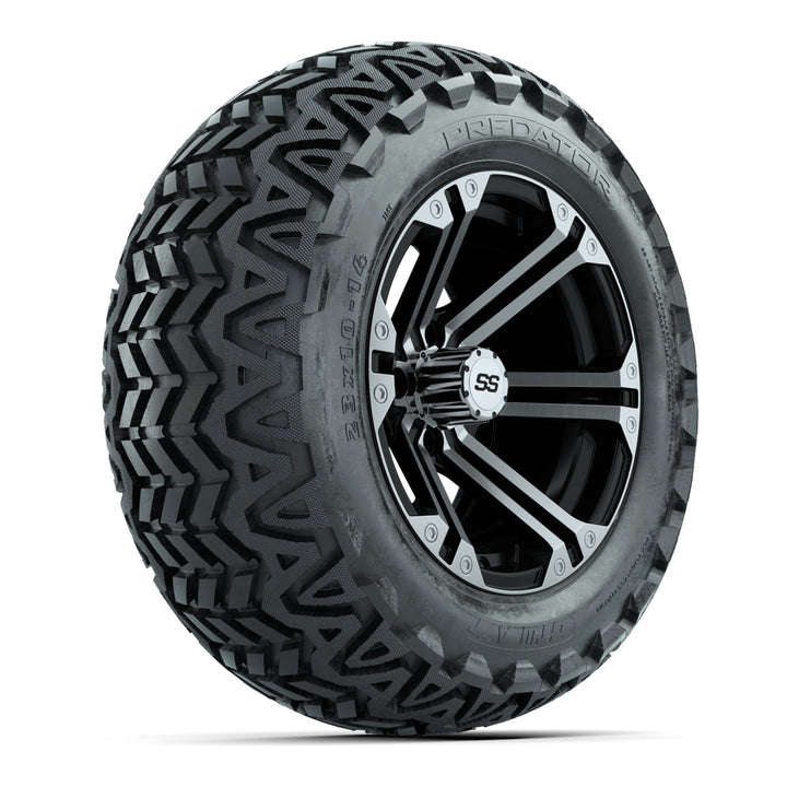 GTW 14″ Specter Black/Machined Wheels & 23" Predator Tires – Set of 4