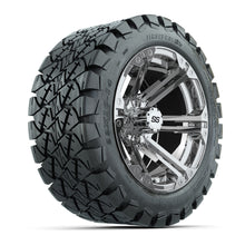 Load image into Gallery viewer, GTW 14″ Specter Chrome Wheels &amp; 22″ Timberwolf Tires – Set of 4