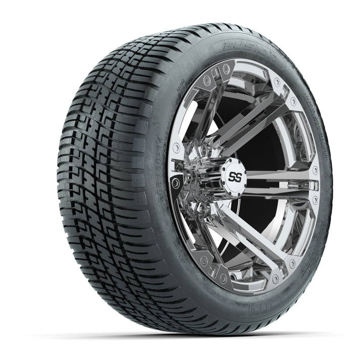 GTW 14″ Specter Chrome Wheels & 205/30-14 Fusion Tires – Set of 4