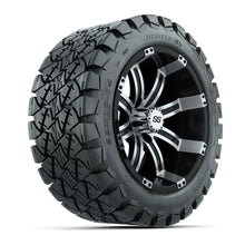 Load image into Gallery viewer, GTW 14″ Tempest Black/Machined Wheels &amp; 22″ Timberwolf Tires – Set of 4