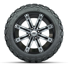 Load image into Gallery viewer, GTW 14″ Tempest Black/Machined Wheels &amp; 22″ Timberwolf Tires – Set of 4 — additional view