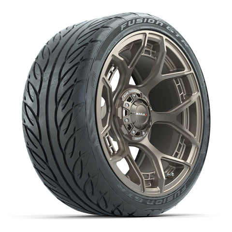 MadJax 15″ Evolution Flow Form Matte Bronze Wheels & 215/40-R15 Fusion GTR Tires – Set of 4